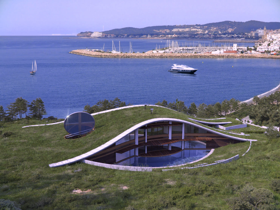 Természetbe integrált önfenntartó öko-ház a tengerparton